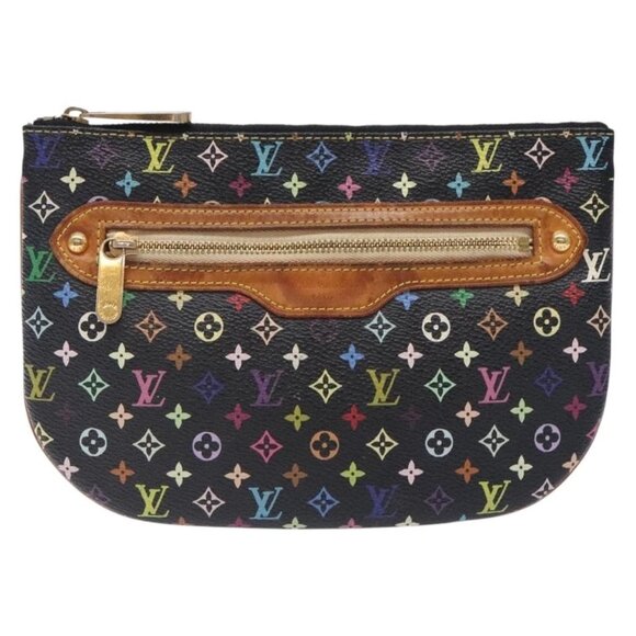 LOUIS VUITTON Monogram Multicolor Pochette GM Pouch Black M60027 LV Auth 134468 - Picture 2 of 16